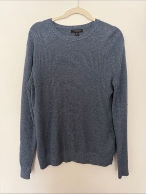 Banana Republic Men's Medium Supima Cotton Waffle Knit Sweater Blue